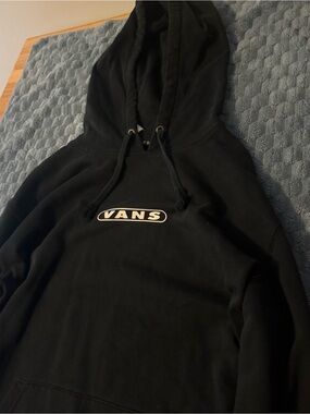 Vans Black Hoodie with White Oval Logo